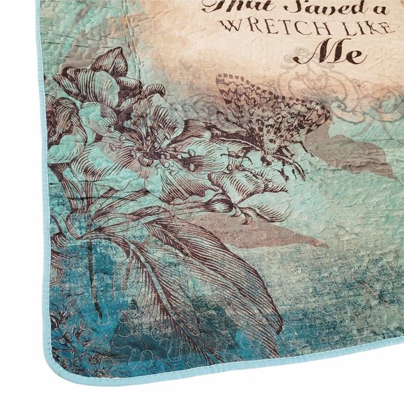 Christine Adolph New Amazing Grace Quilted Throw Blanket 50"X60" Butterflies - Picture 6 of 13